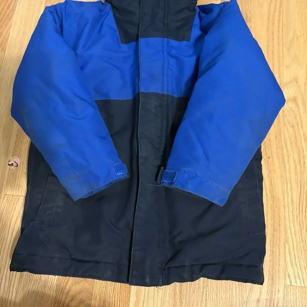 Children’s Place Kids Blue and Black Hooded Jacket Sz 4T Puffer Fleece Lined